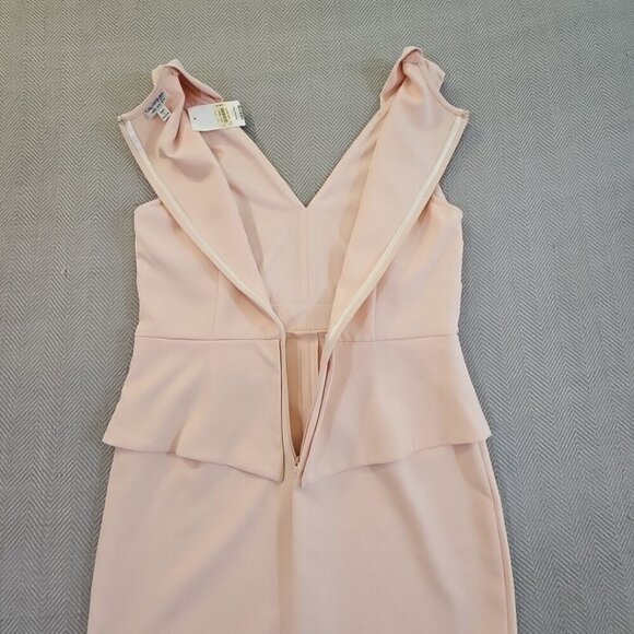 Miss Selfridge Bodycon Peplum Dress Women's Size 10 Peach Zip Back NWT NEW - Picture 12 of 12